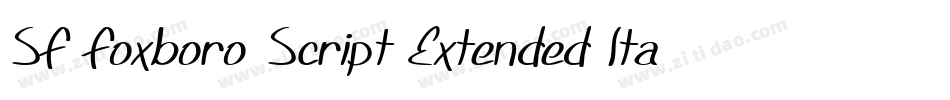 SF Foxboro Script Extended Italic字体转换